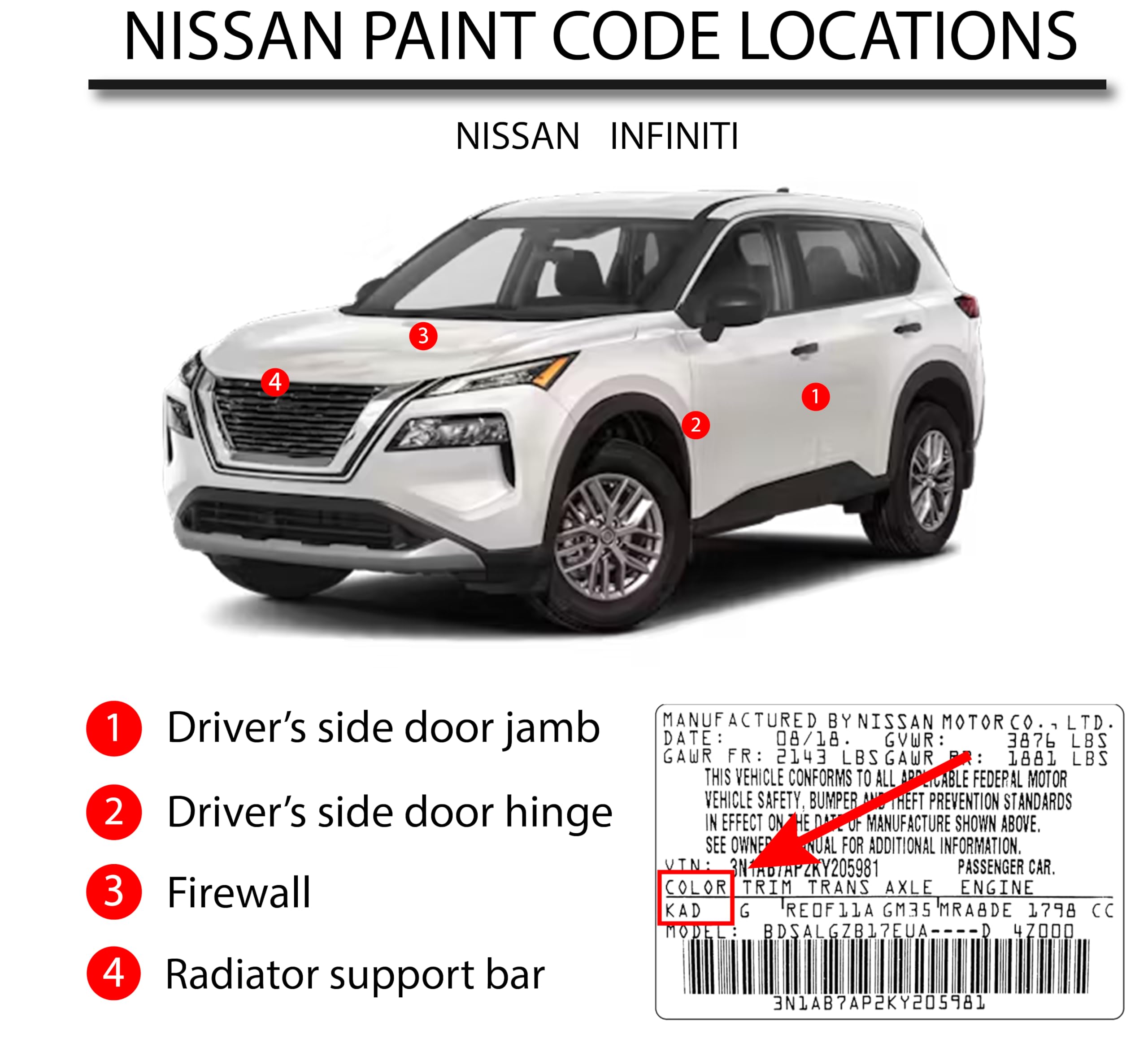 Amazon.com: Automotive Paint for Nissan KAV, Anthracite Gray